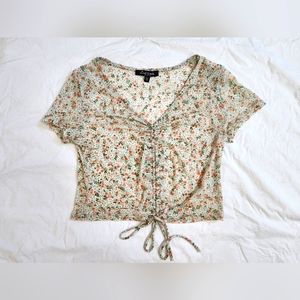 Sheer floral crop top